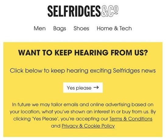 Selfridges GDPR