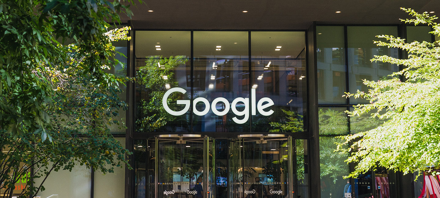 A glass fronted Google office