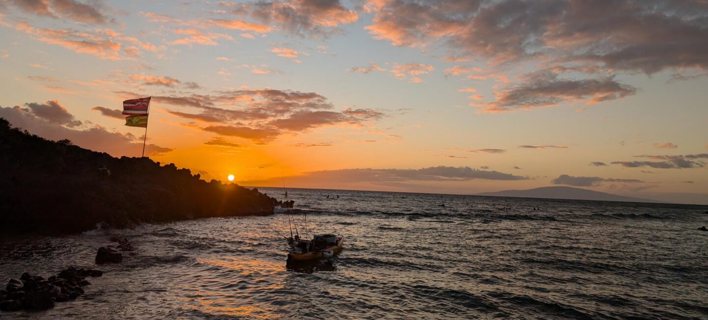 Sunset over the sea in Maui