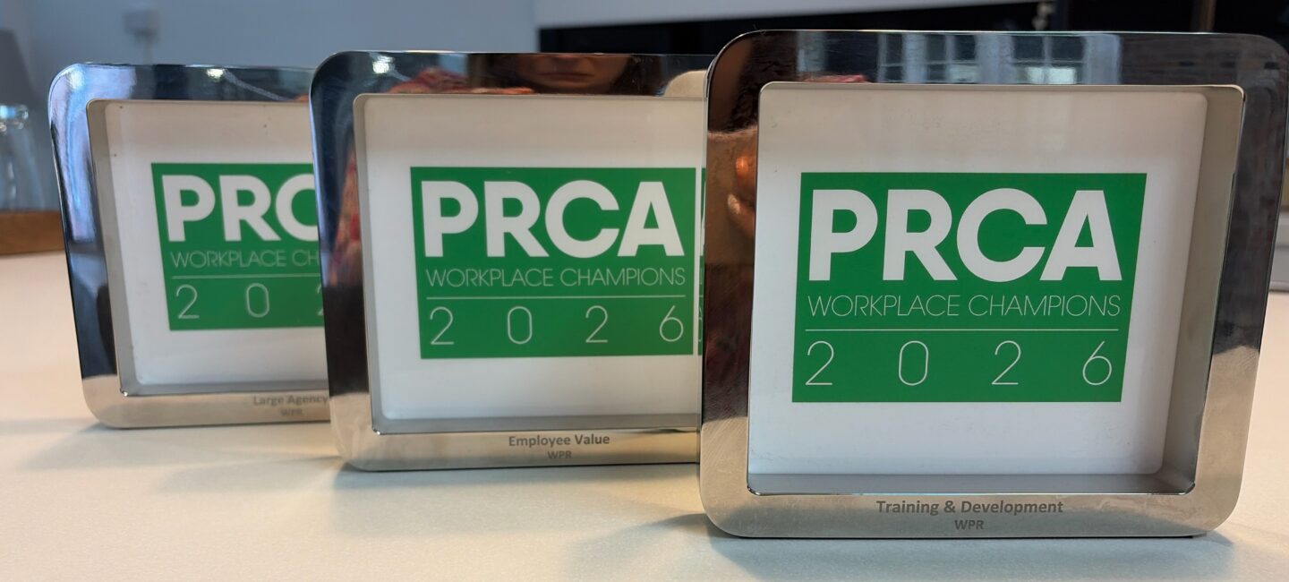 Three PRCA Workplace Champions trophies 2026